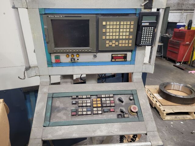 86" Olympia #V80, CNC vertical boring mill, 106" swing, 62" height under rail, 75 HP, 280 RPM, Fanuc 18i-T - Image 5