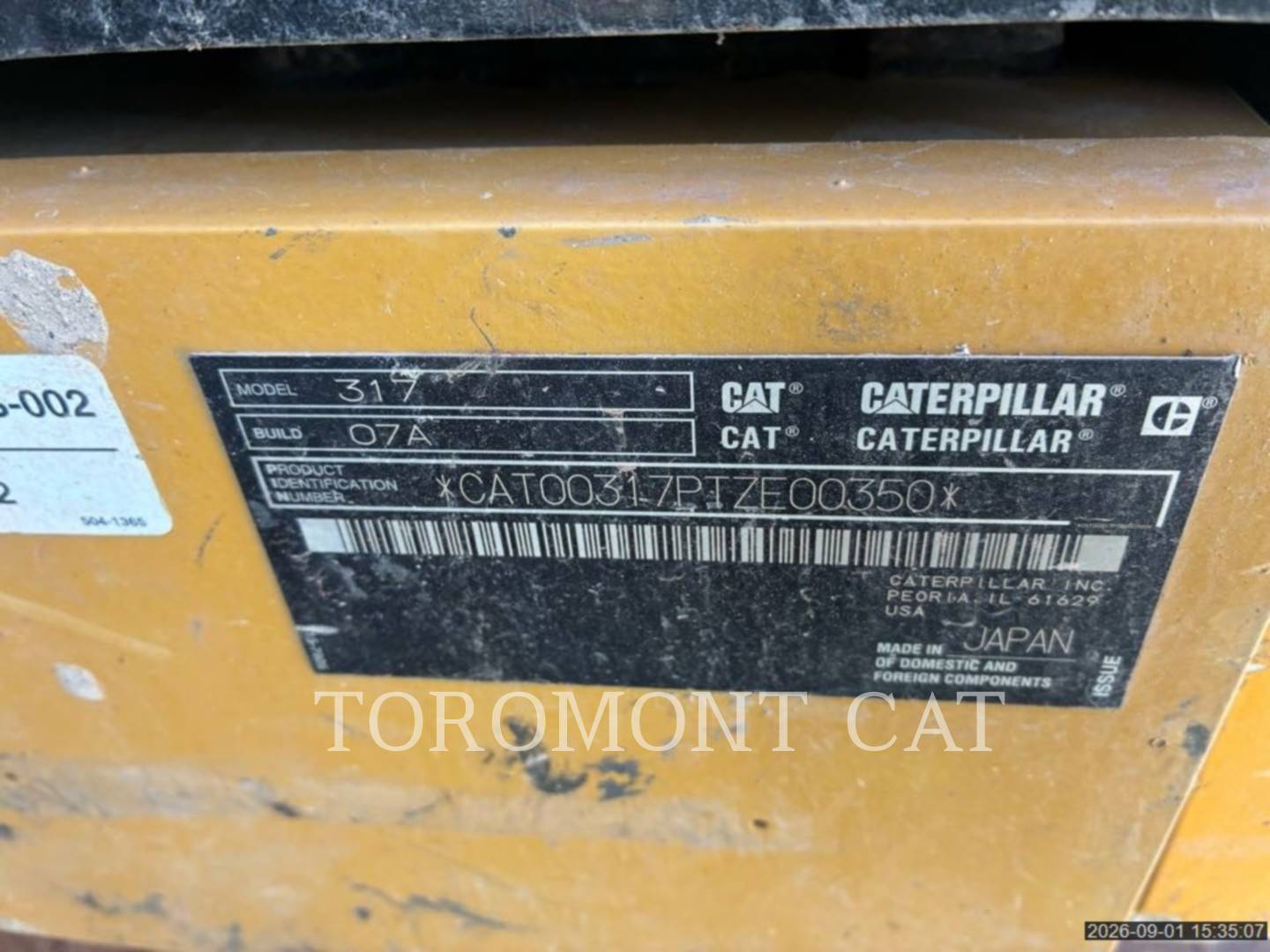 Caterpillar 317-07, 7092 hours, S/N: TZE00350, 2021 - Image 6