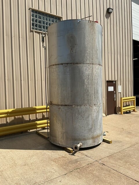 2500 gallon 304 Stainless Steel tank, 72" diameter, 144" straight wall - Image 2