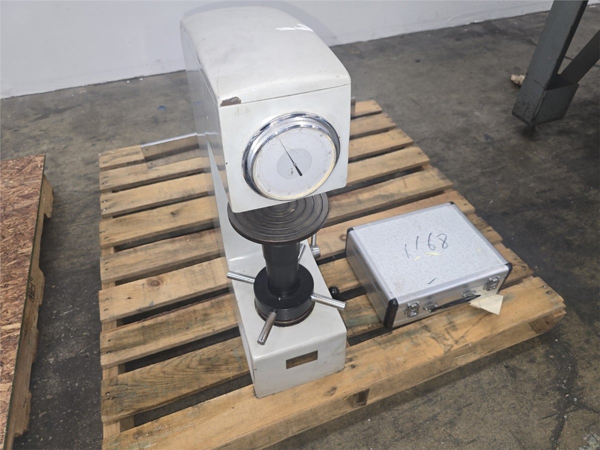 Rockwell #HR-150A, manual hardness tester, HRA/HRB/HRC scales, weight-loaded test force, analog dial - Image 1