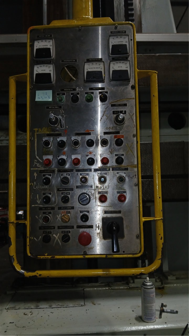 59" x 164" Kollman #MA-64, planer type mill, vertical & horizontal spindle, 157" table traverse, 16 spindle - Image 4