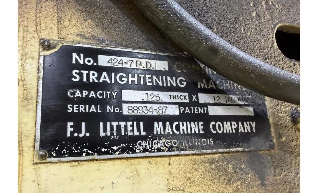 10,000 lb. Littell, Coil Reel & Straightener, 12" width x .125" thick stock - Image 5
