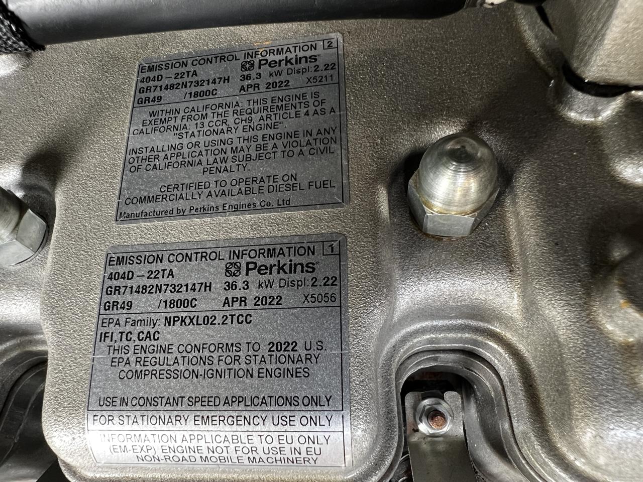 30 KW Generac #SD30, Diesel Generator Set, 120/208 Volts, 1800 RPM Perkins 404D-22TA engine, circuit breaker - Image 10