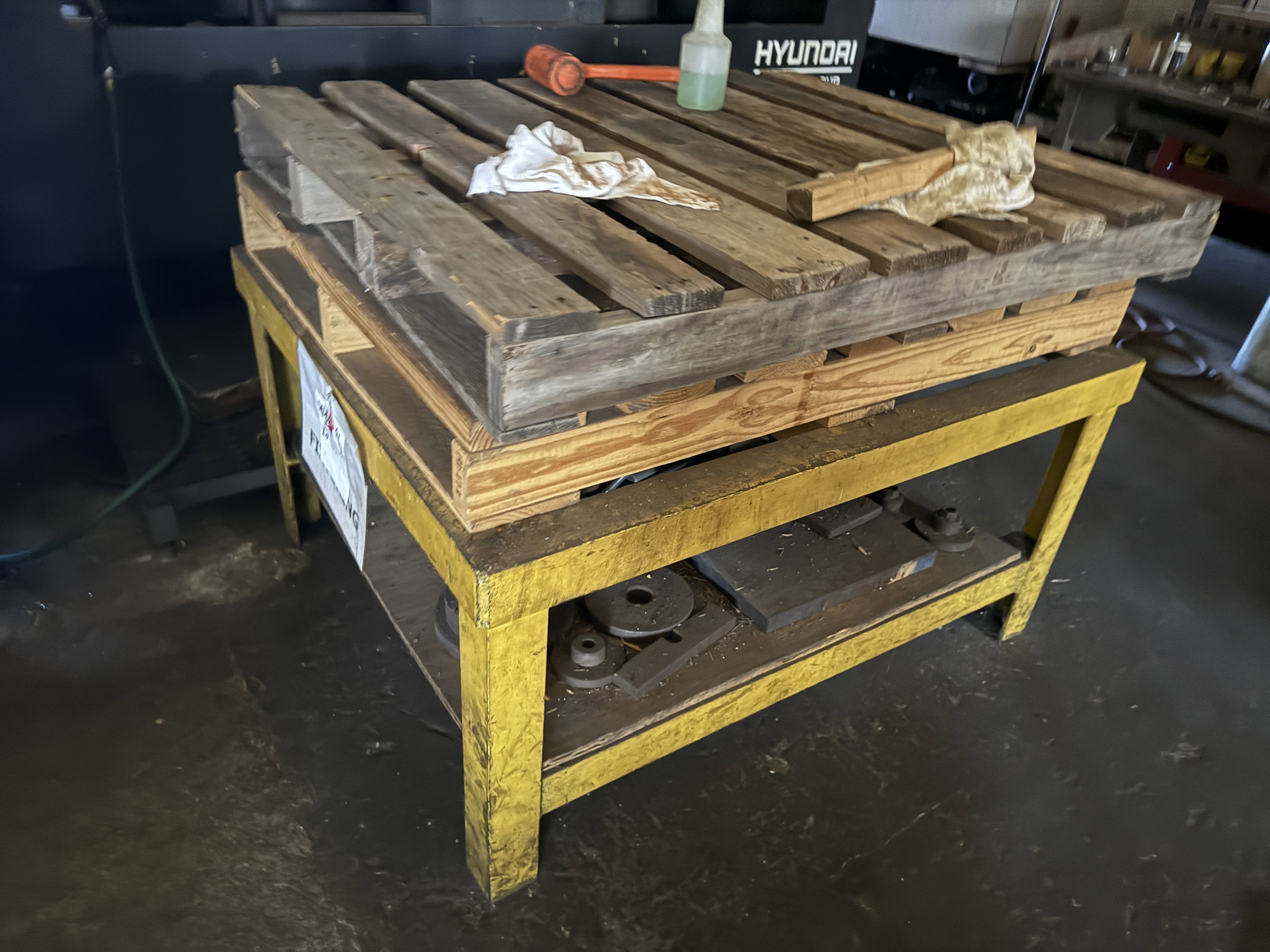lot of 4' x 3' x 2' metal open top work tables - Image 1