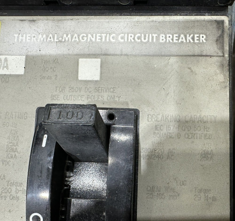 Square D Co., KA36100, 100 A, 3-Pole, 600V, Thermal Magnetic Circuit Breaker, 25kA I.R., Adjustable Magnetic - Image 2