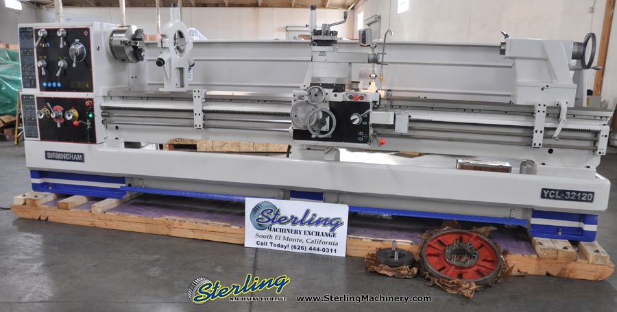 32"/41" x 120" Birmingham #YCL-32120, 3 & 4-Jaw chucks, 4-way tool post, #5MT, Steady Rest, 10 HP, new - Image 1