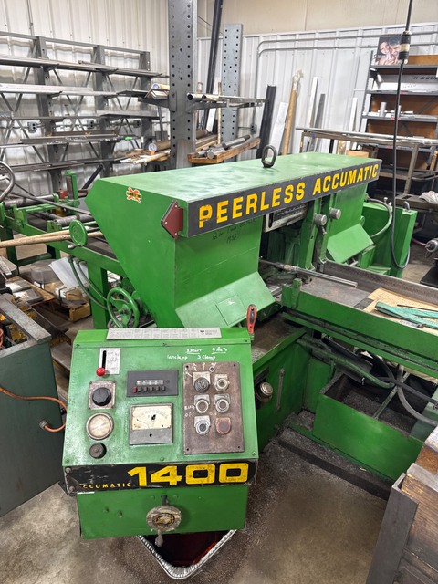 14" Peerless #Accumatic-1400, Horizontal Band Saw, 144" x 1" blade, 300 RPM, hydraulic clamping, automatic - Image 3