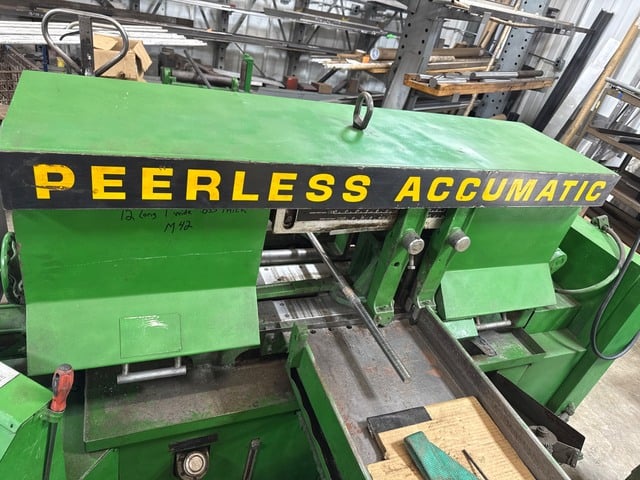 14" Peerless #Accumatic-1400, Horizontal Band Saw, 144" x 1" blade, 300 RPM, hydraulic clamping, automatic - Image 5