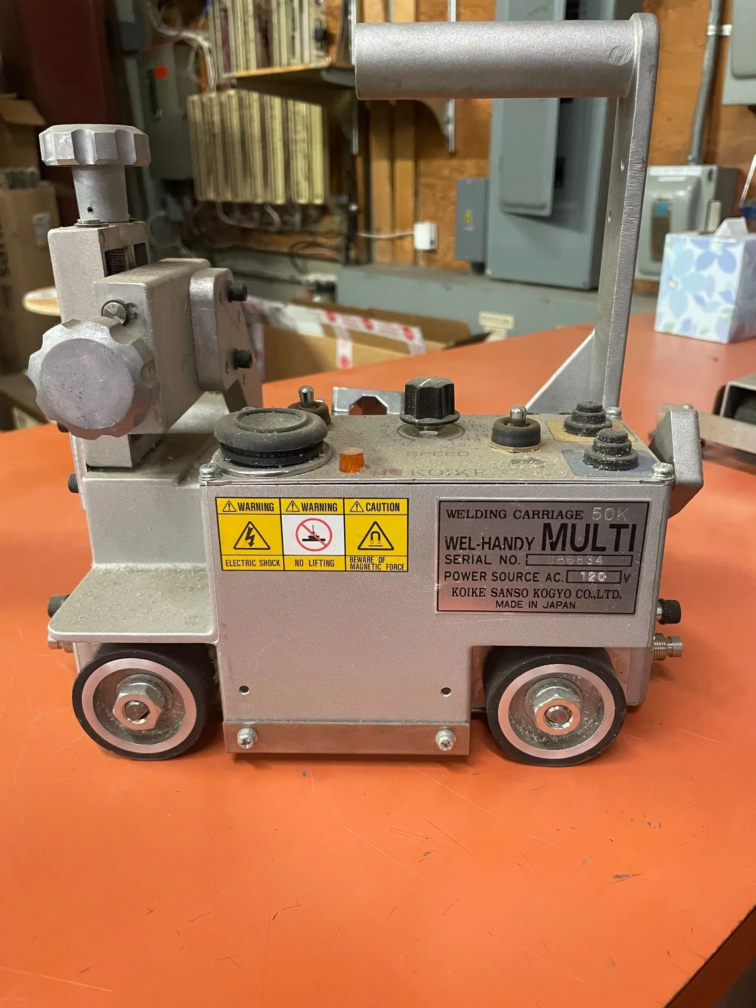 Koike Aronson Wel-Handy #61000705, Welding Carriage, trackless, 6-60 IPM, 66 lb. pulling power, all wheel - Image 1