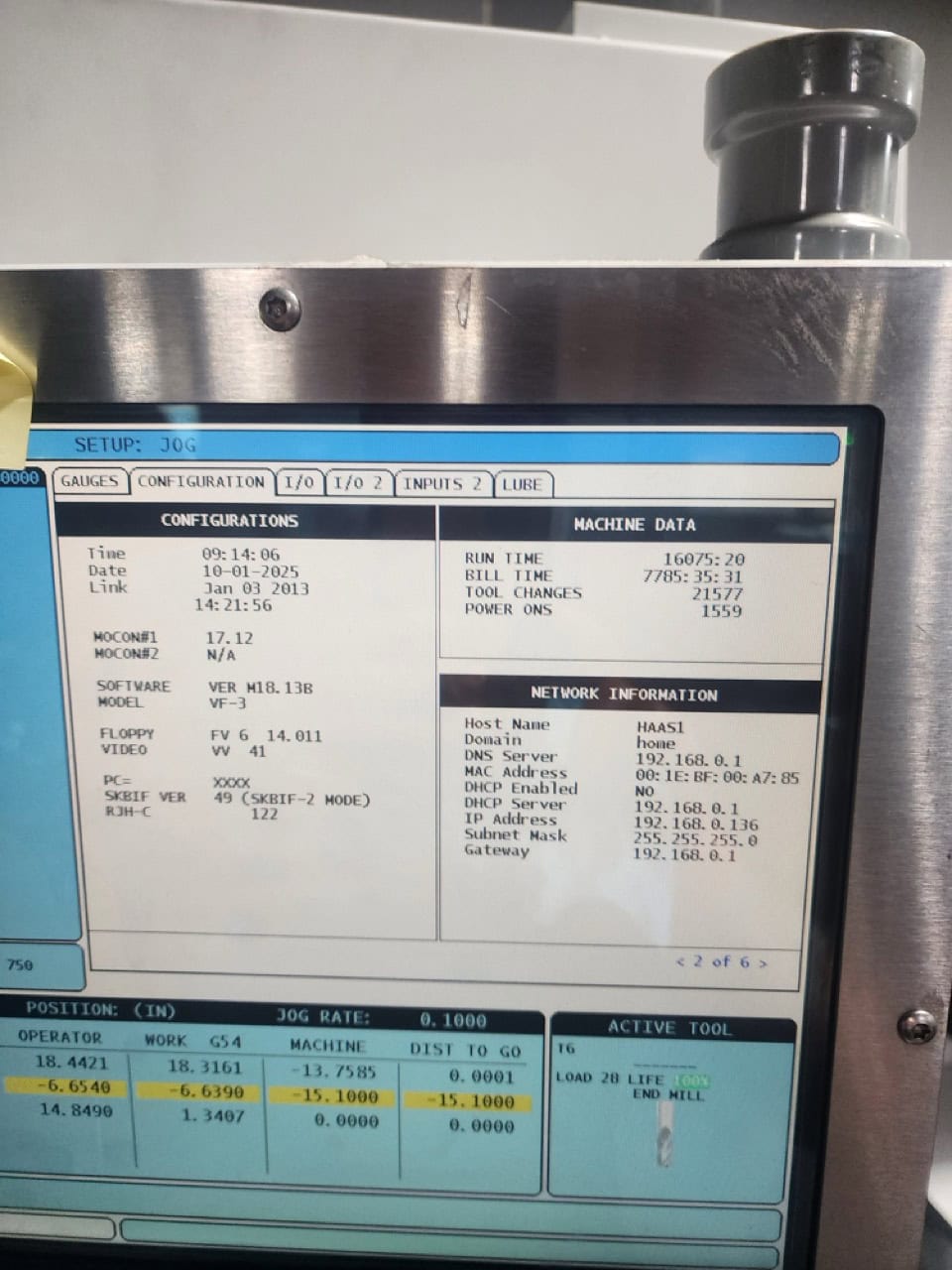 Haas #VF-3, CNC vertical machining center, 40" X, 20" Y, 25" Z, 48" x18" table, 10000 RPM, CAT 40, 20 HP - Image 8