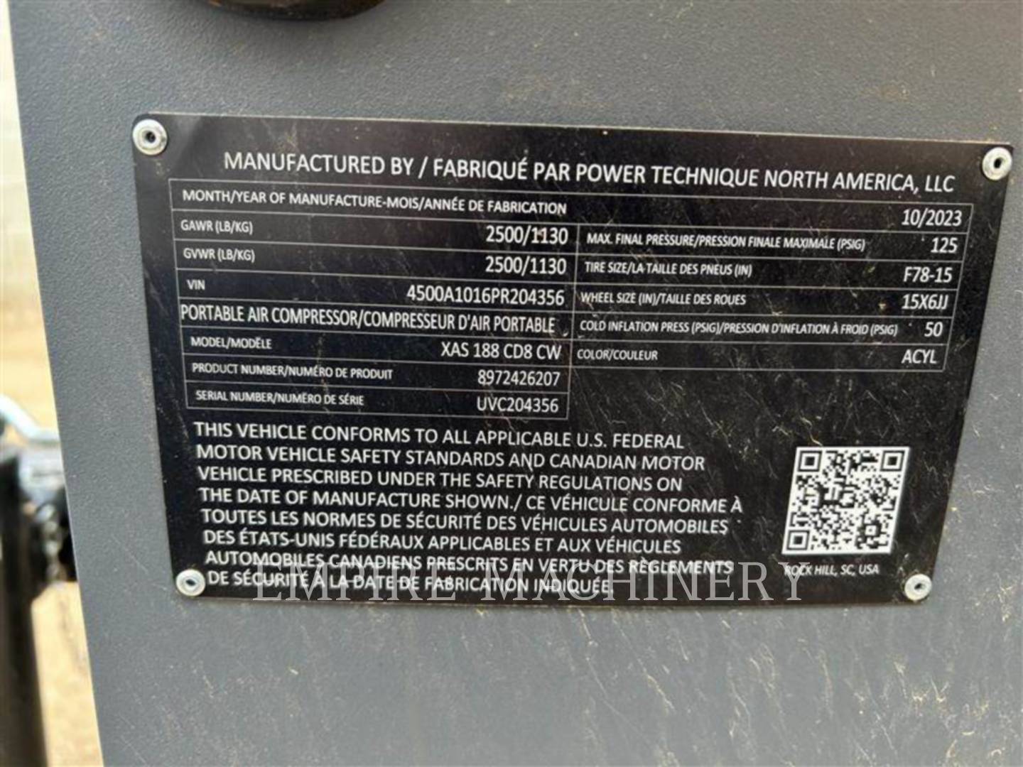 Atlas-Copco XAS188CD, 450 hours, S/N: UVC204356, 2024 - Image 1