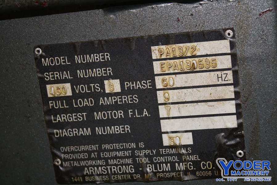 13" x 14" Marvel #PA13/2, horiz.automatic band saw, 13' 6" x1-1/4" x.042" blade, 1999, #67076 - Image 8