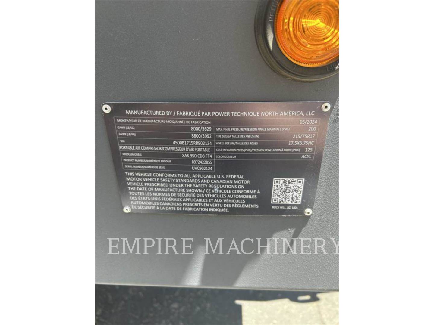 Atlas-Copco XAS950CD, 238 hours, S/N: UVC902124, 2024 - Image 3