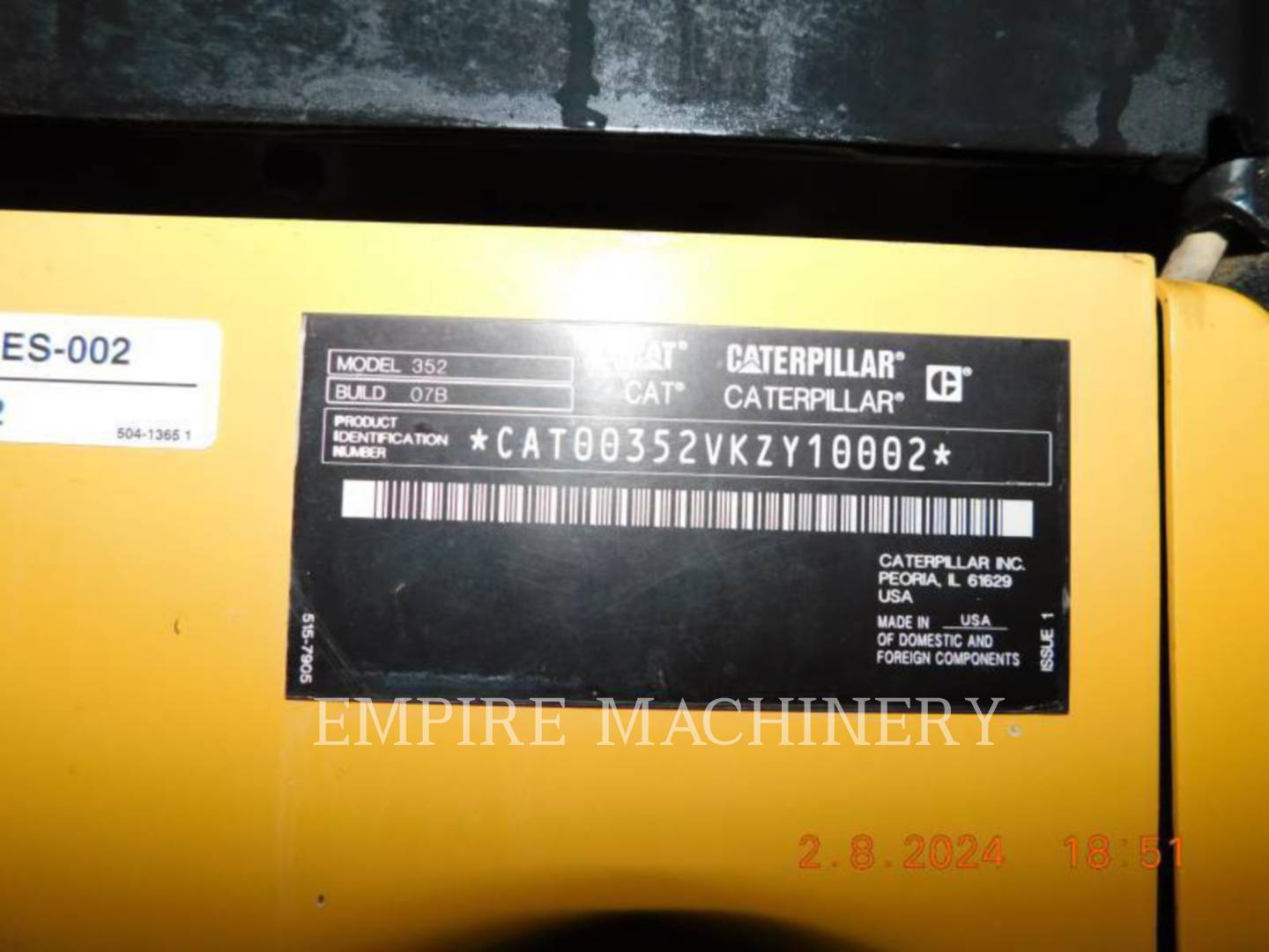 Caterpillar 352-07VG, 5100 hours, S/N: KZY10002, 2020 - Image 6