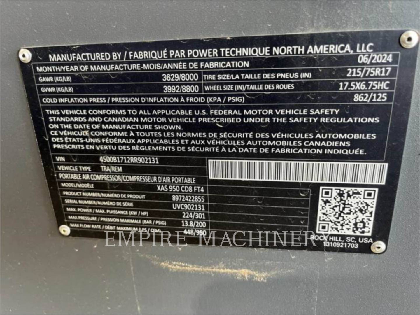 Atlas-Copco XAS950CD, 1171 hours, S/N: UVC902131, 2024 - Image 5
