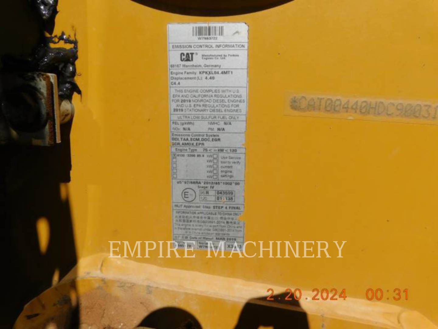 Cat 440-07L4EO, Backhoe Loader, 2245 hours, S/N: DC900315, 2019 - Image 8