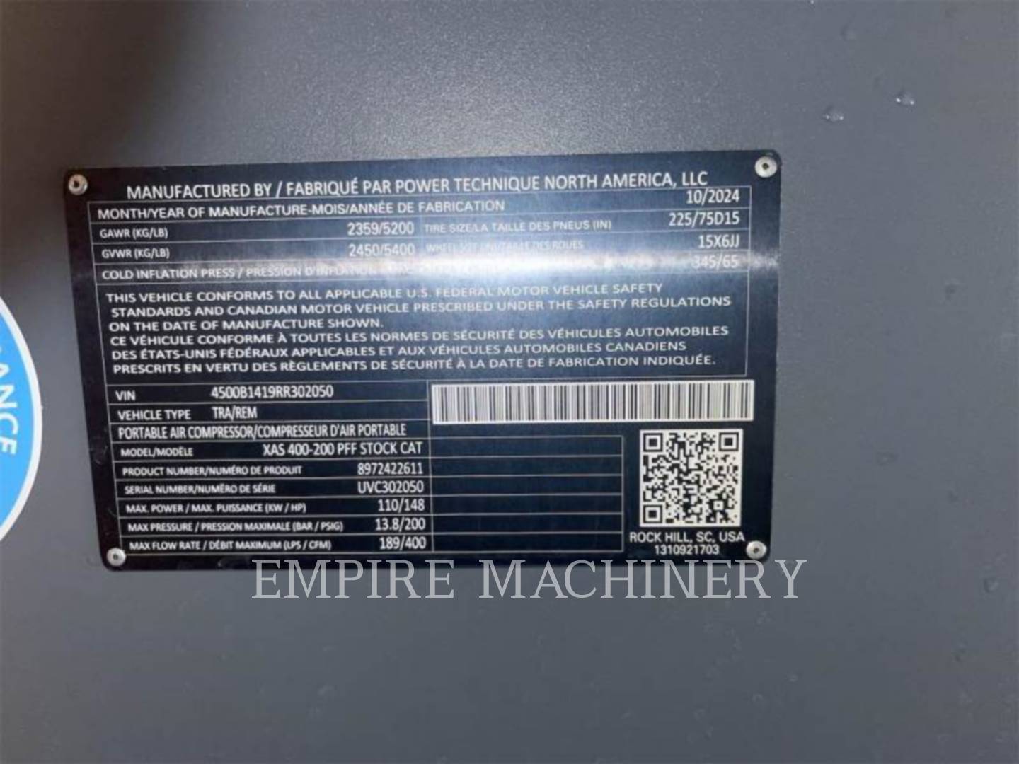 Atlas-Copco XAS400CD, 1292 hours, S/N: UVC302050, 2024 - Image 5