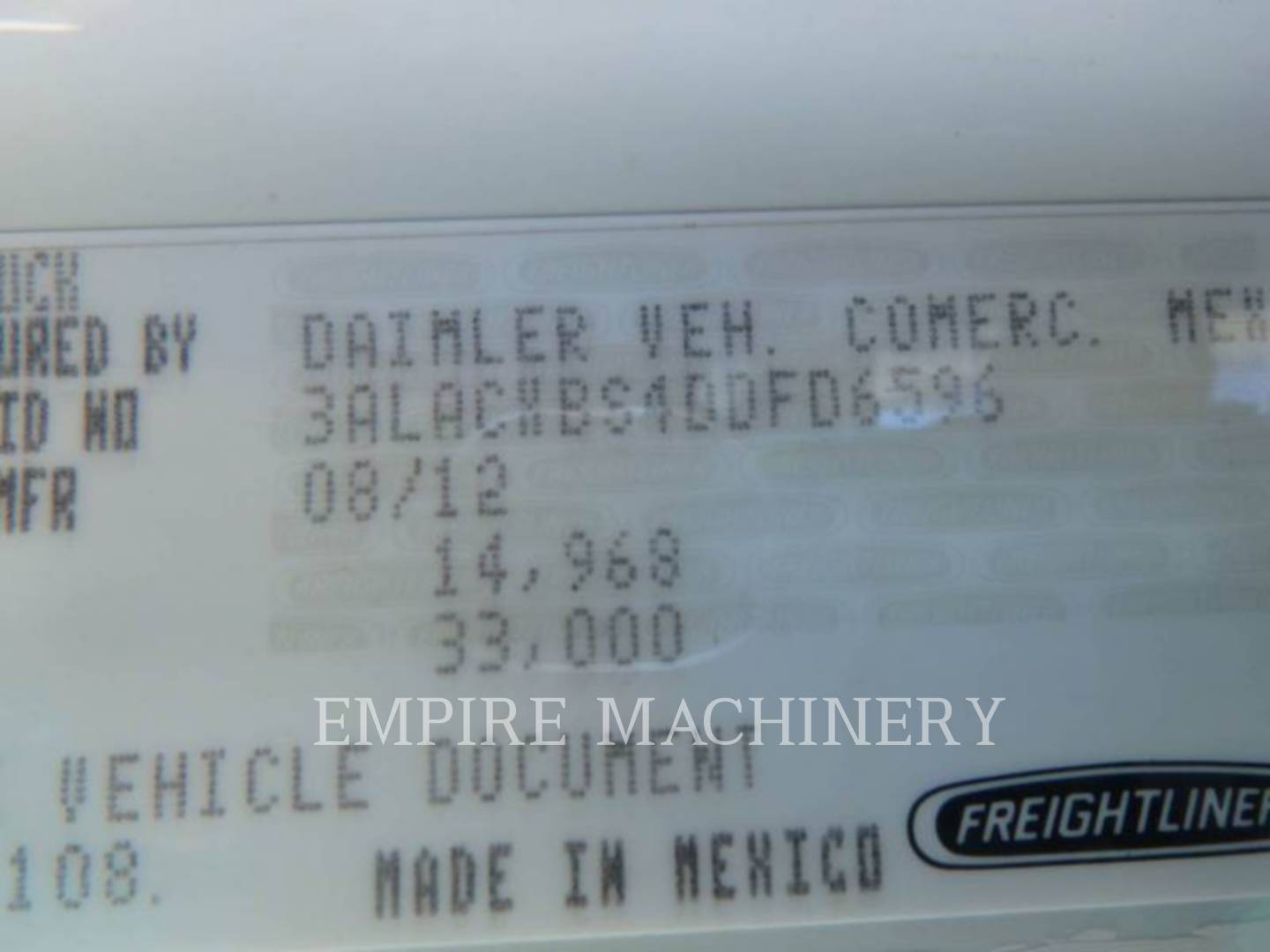 Freightliner 2K WT, Water Truck, 4574 hours, S/N: 3ALACXBS4DDFD6596, 2013 - Image 4