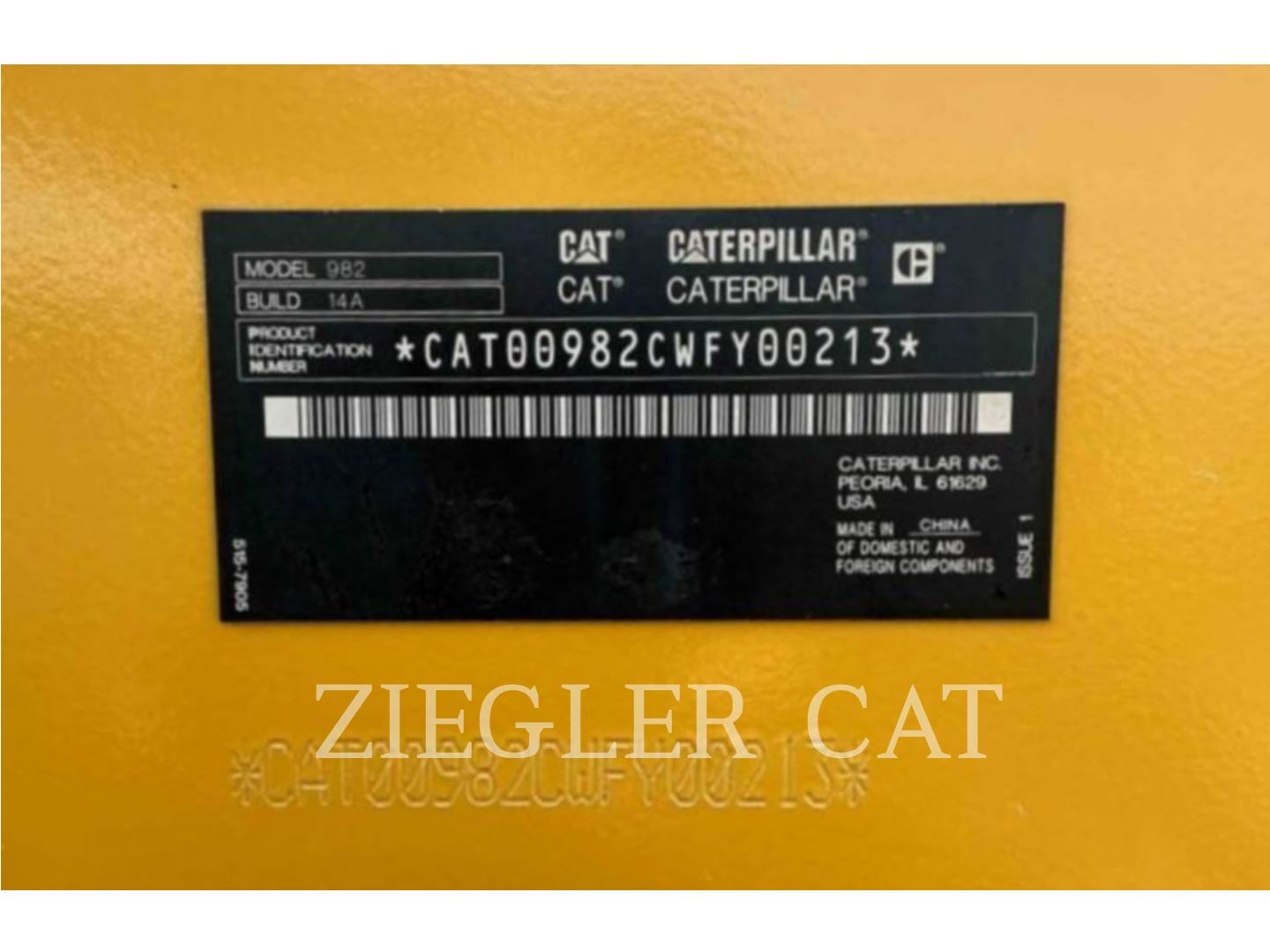 Cat 982, Wheel Loader, 11500 hours, S/N: WFY00213, - Image 6