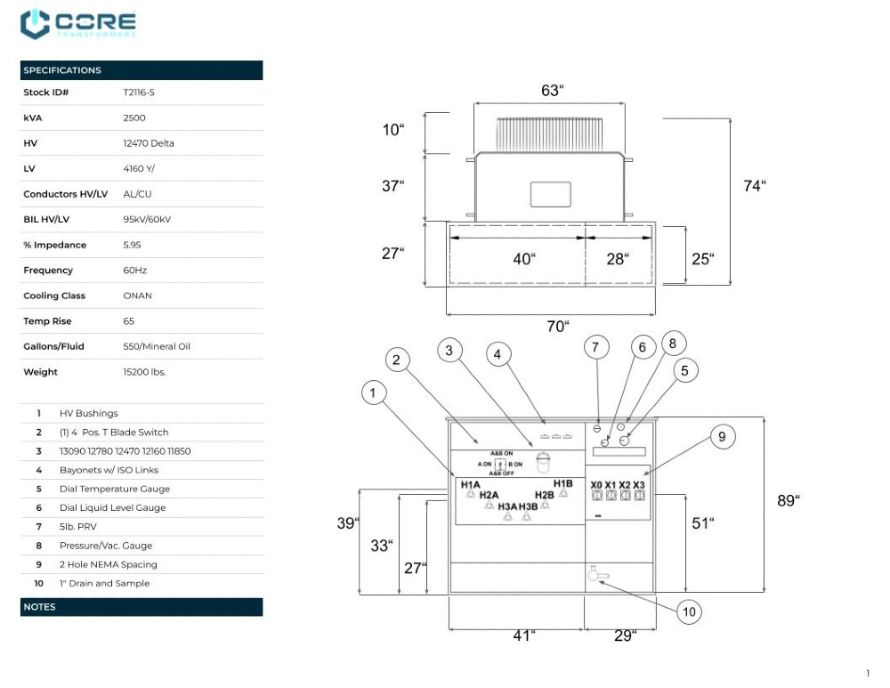 2500 kVA 12470 Delta Primary, 2400 Delta Secondary, PAD, proCORE(immediate shipment available) - Image 3
