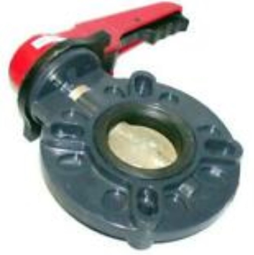 8" Asahi #113776080, Type 57 IL Lever Butterfly Valve, PVC Body, Polypropylene Disc, JKM Seat and Seals, NEW - Image 1