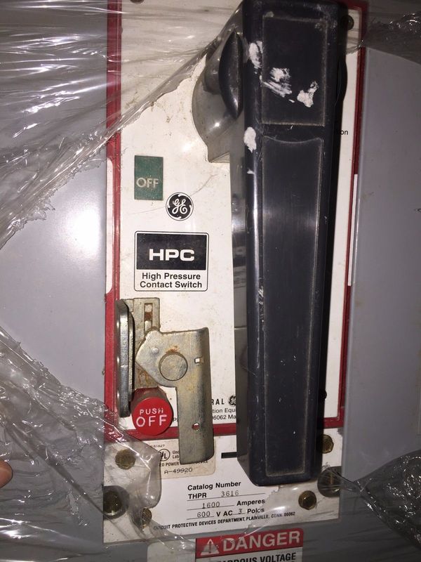 1600 Amp. General Electric High Pressure Contact Switch, THPR3616 - Image 2