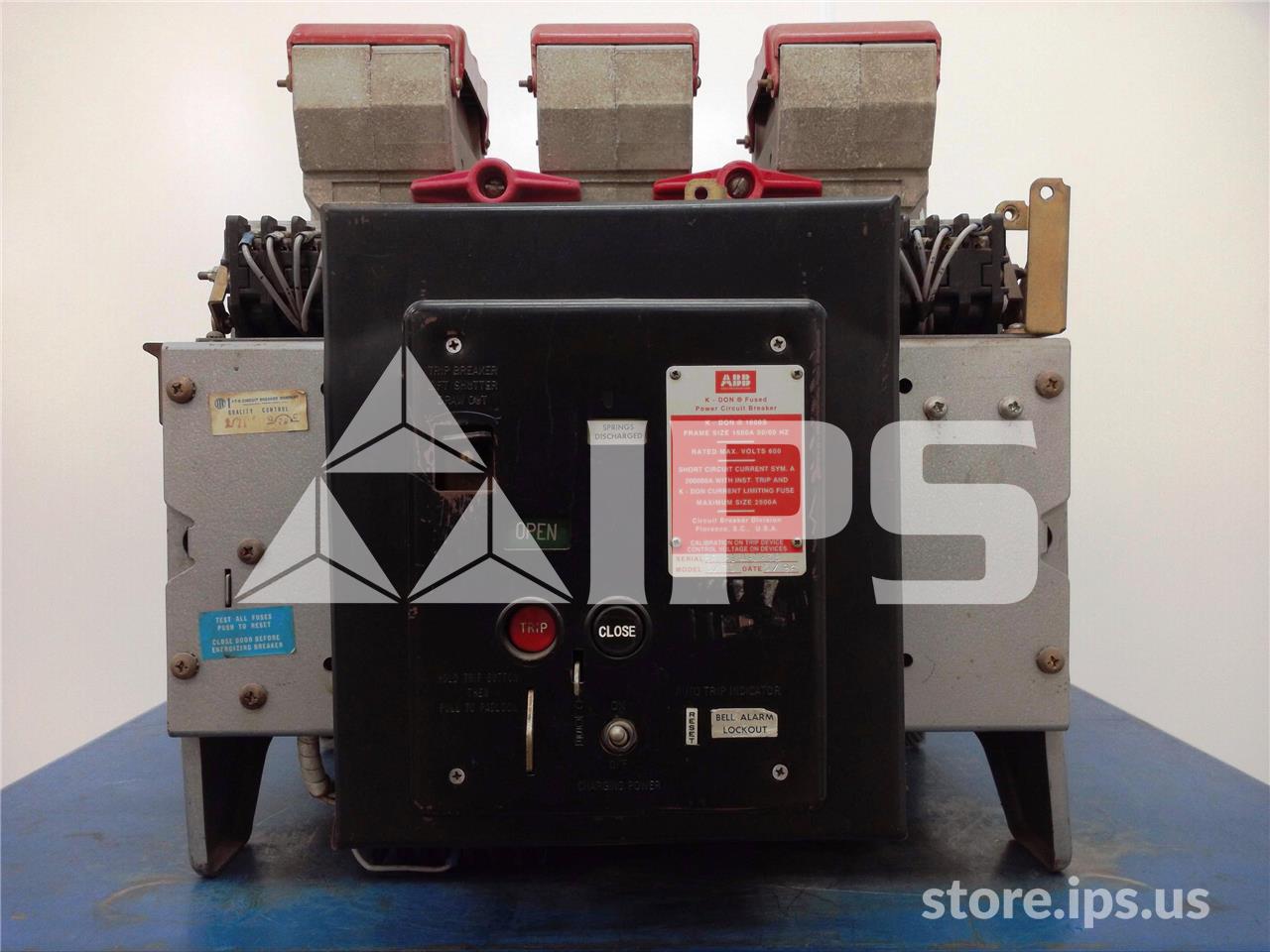 1600 Amps ABB Kdon-1600s Red Eo/do 48 Volts DC Control, 120 Volts AC Shunt Trip, 1600 Amps Ct, 1000 Amps - Image 1