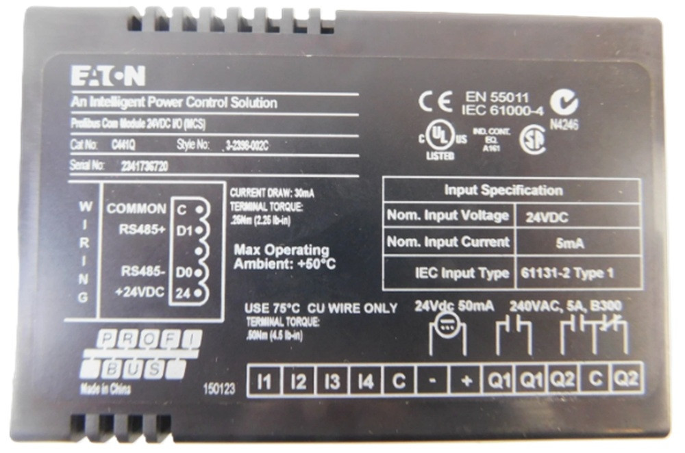 Eaton #C441Q, 3-2398-002B Profibus Com Module, 24 Volts DC I/O MCS, NEW - Image 1