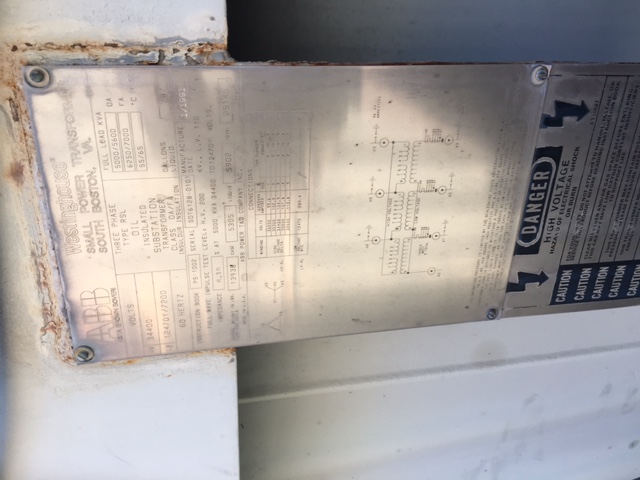 5000/5600/6250/7000 kVA, 34400 Delta Primary, 12470/7200 WYE Secondary, ABB Substation - Image 1
