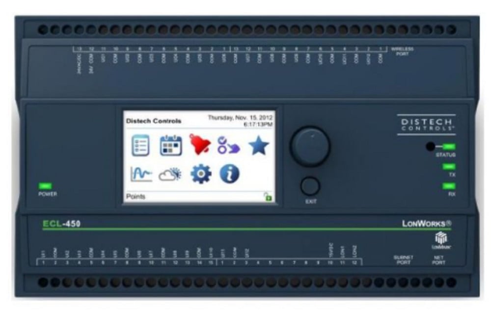 Distech #CDIL-450X-00, ECL-450 LonWorks Programmable Controller w/LCD, 12UI 12UO, Refurbished - Image 1