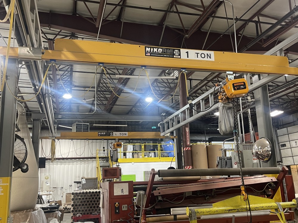 2 Ton, Nico, Freestanding Workstation Bridge Crane, 46' runway, excellent condition - Image 1