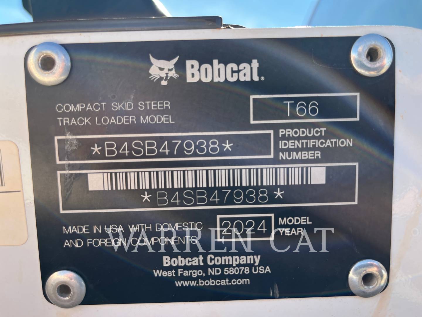 Bobcat T66, 297 hours, S/N: B4SB47938, 2024 - Image 6