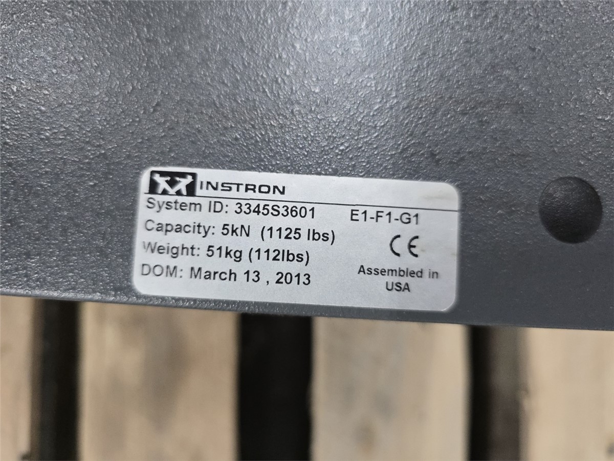 1125 lbf (5 kN) Instron #3345, tension & compression testing machine, 44.2" vertical test space, long travel - Image 9