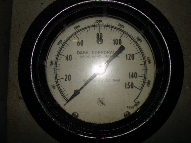 150 Ton, Dake, 48" x38", 4-post, down-act, 15" stroke, 15" daylight, 41" work hght, AB PLC, 30 HP, #2534 - Image 6