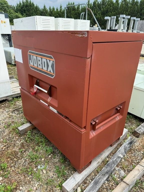 JOBOX, Heavy Duty Steel Storage Chest, jobsite style, hinged top & front access, recessed locking mechanism - Image 2