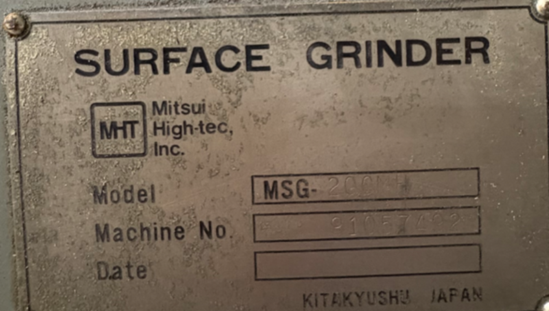6" x 18" Mitsui #MSG-205MH, Reciprocating Surface Grinder, 8" x3/4" wheel, digital read out, 1987 - Image 4