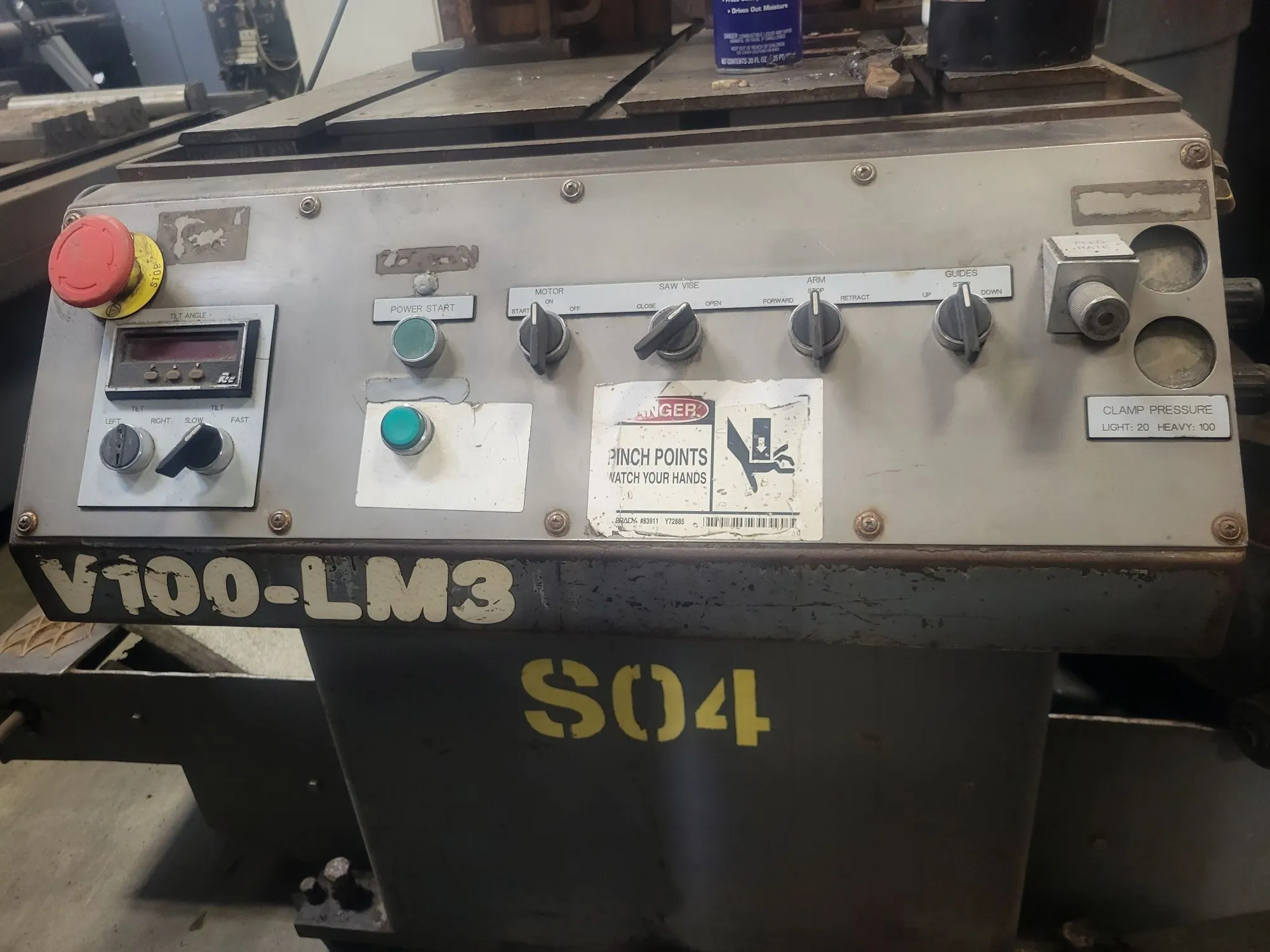 HEM #V100LM-3, vertical mitering band saw, 180" x 1.25" blade, 5 HP, refurbished, 2002 - Image 2