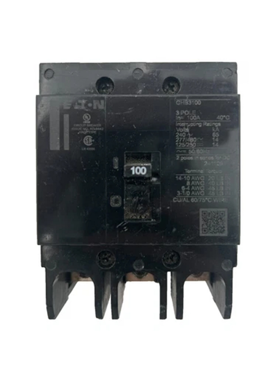 Eaton GHB3100 Circuit Breaker, Type GHB, 100A, 3-Pole, 480Y/277 Vac, NEW - Image 1