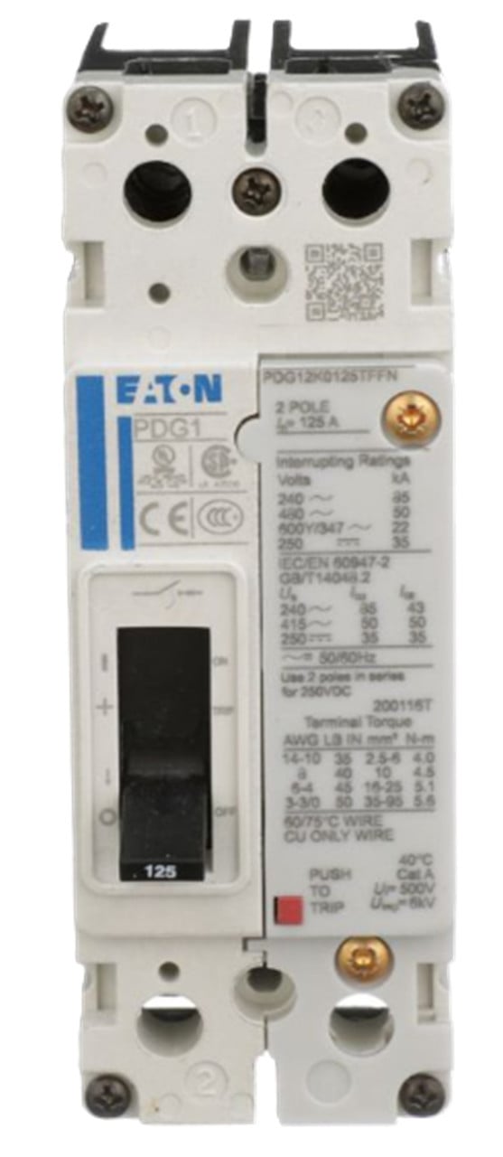 Eaton PDG12C0030TFFJ Power Defense Circuit Breaker, 30A, 18kA/480V, 2-Pole, NEW - Image 1