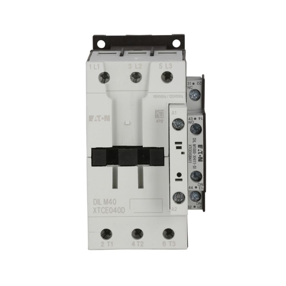 Eaton XTCE040DS1A XT IEC Contactor, 40A, Side-Mounted, 110 Vac 50 Hz, 120 Vac, NEW - Image 1