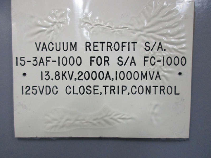 2000 Amps, Siemens, 15-3AF-1000A-77, 100-140 VDC vacuum retrofit - Image 3