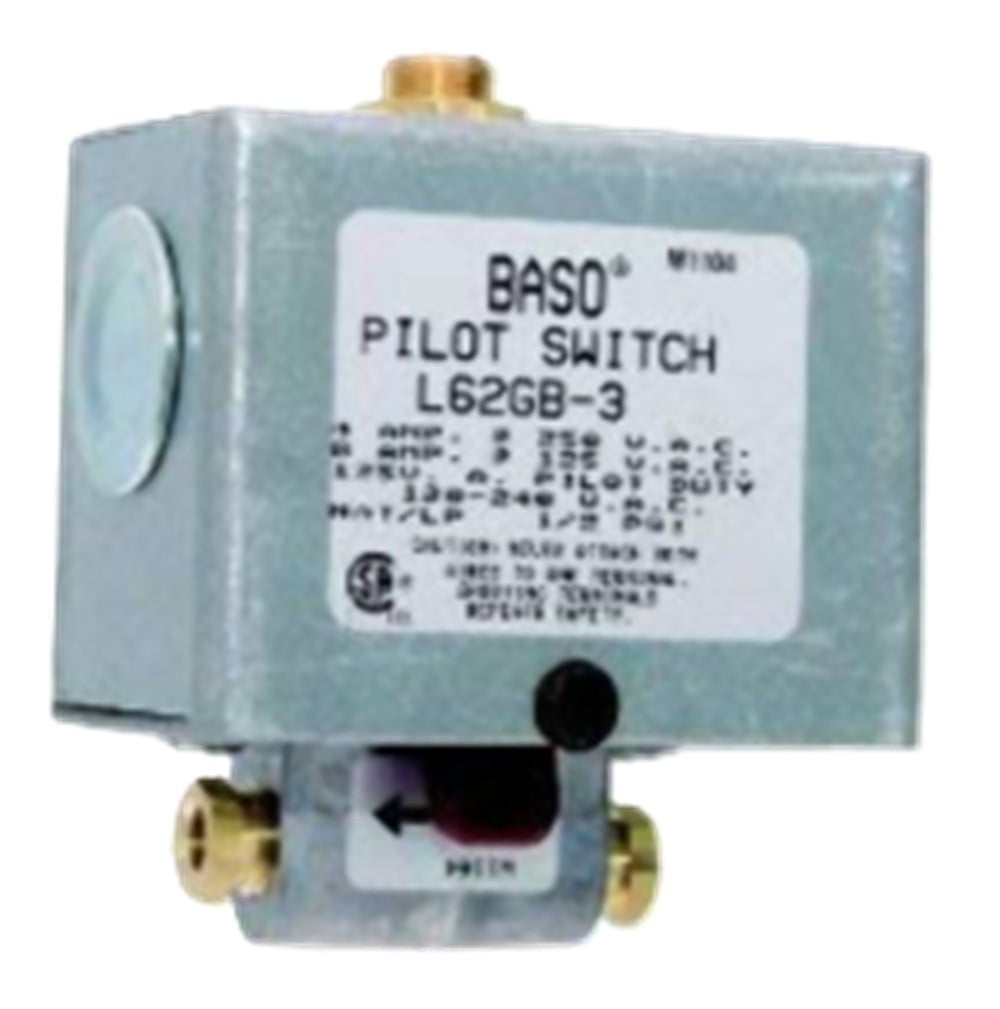 Baso Johnson Controls L62GB-3C SPST Manual Reset Pilot Switch w/100% Shutoff, NEW - Image 1