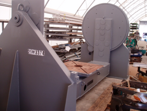 18300 lb. Aronson #DCG180, drop center gravity welding positioner, 48" x48" tbl, 7.5 HP - Image 3