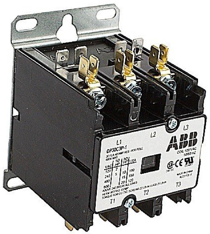 ABB DP30C3P-1 3 Pole, 30 Amps, 120VAC Coil, Definite Purpose Contactor, NEW - Image 1