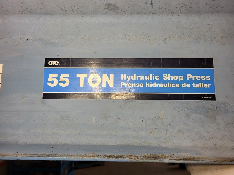 55 Ton, OTC #1845, H-Frame Hydraulic Shop Press, 13" stroke, 10,000 psi, 115/230 Volts, 1PH - Image 2