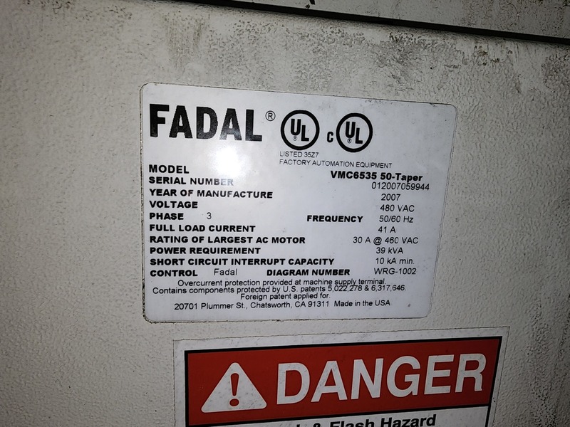 Fadal #VMC6535, CNC Vertical Machining Center, 65" X, 35" Y, 34" Z, 74.8" x 26.5" table, 7500 RPM, 32 - Image 2