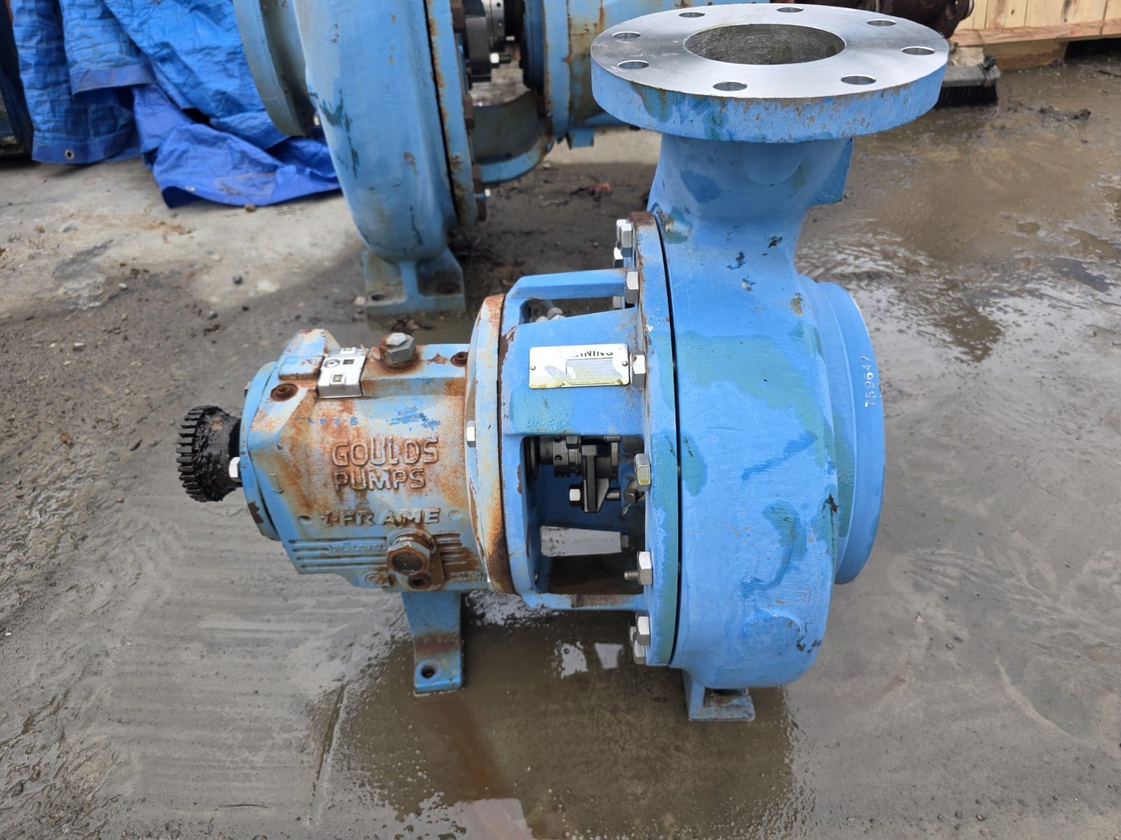 4x6 Goulds #3196, Stainless Steel Centrifugal Process Pump, w/Power Frame - Image 1