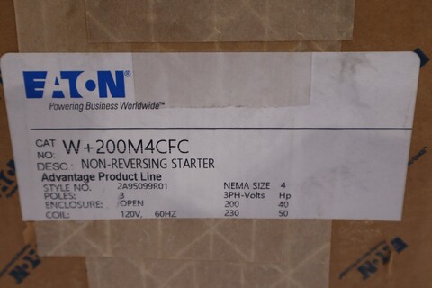 Cutler-Hammer #W200M4CFC, Motor Starter, NEW - Image 2