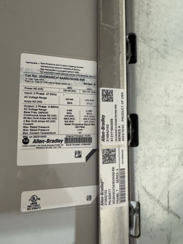 Allen-Bradley #2 0gwanc415an6vnhn8-, Variable Frequency Drive, 3 Phase, Liquid Cooled - Image 5