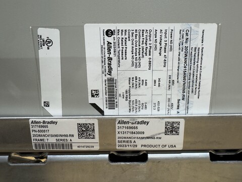 Allen-Bradley #2 0gwanc415an6vnhn8-, Variable Frequency Drive, 3 Phase, Liquid Cooled - Image 4